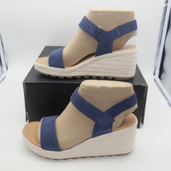 NEW SOREL Cameron Wedge Sandals in Nocturnal Blue Gum  Women's Size 11 - Picture 4 of 8
